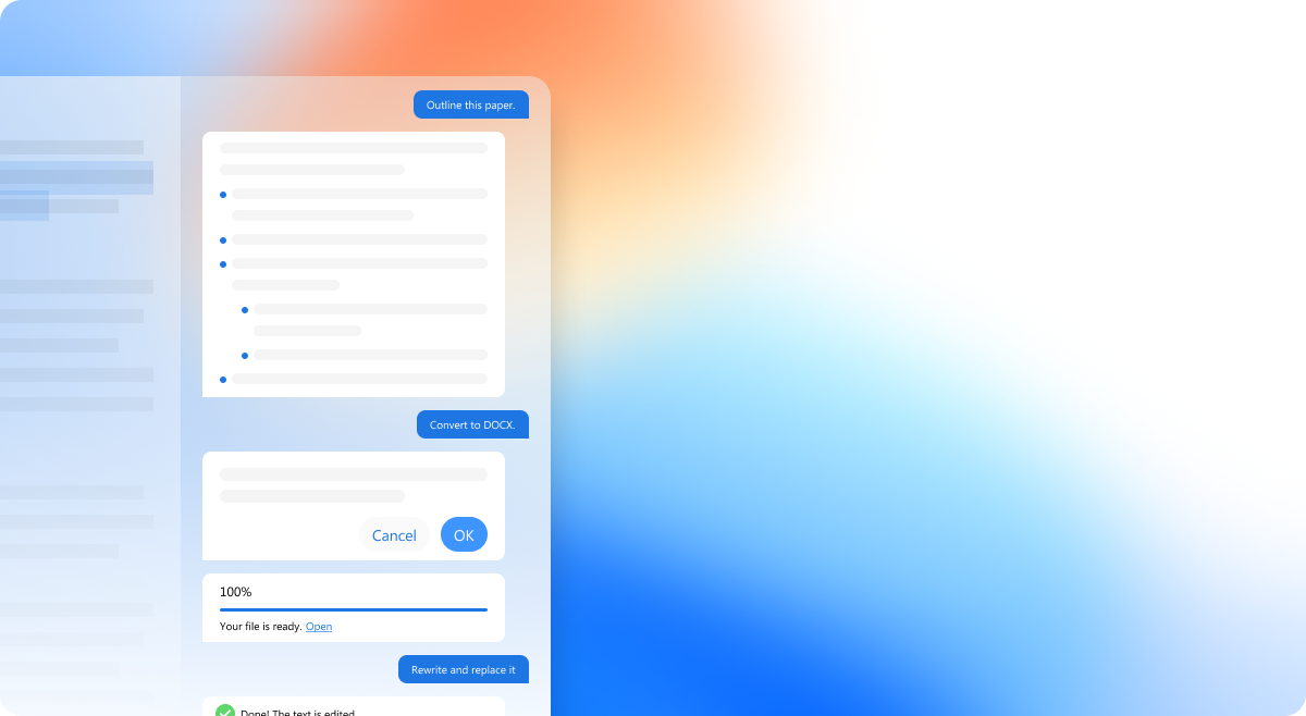 واجهة الدردشة الذكية في PDFgear